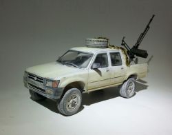 Pickup truck with AA Gun